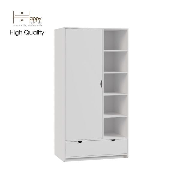  HAPPY FURNITURE , Tủ quần áo 1 cửa mở - CIRCLE , TCM_072 , 90cm x 56cm x 176cm 