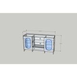  HAPPY FURNITURE , Tủ lưu trữ 2 cửa kính - CHEVY, KTV_080 , 140cm x 40cm x 76cm DxRxC 