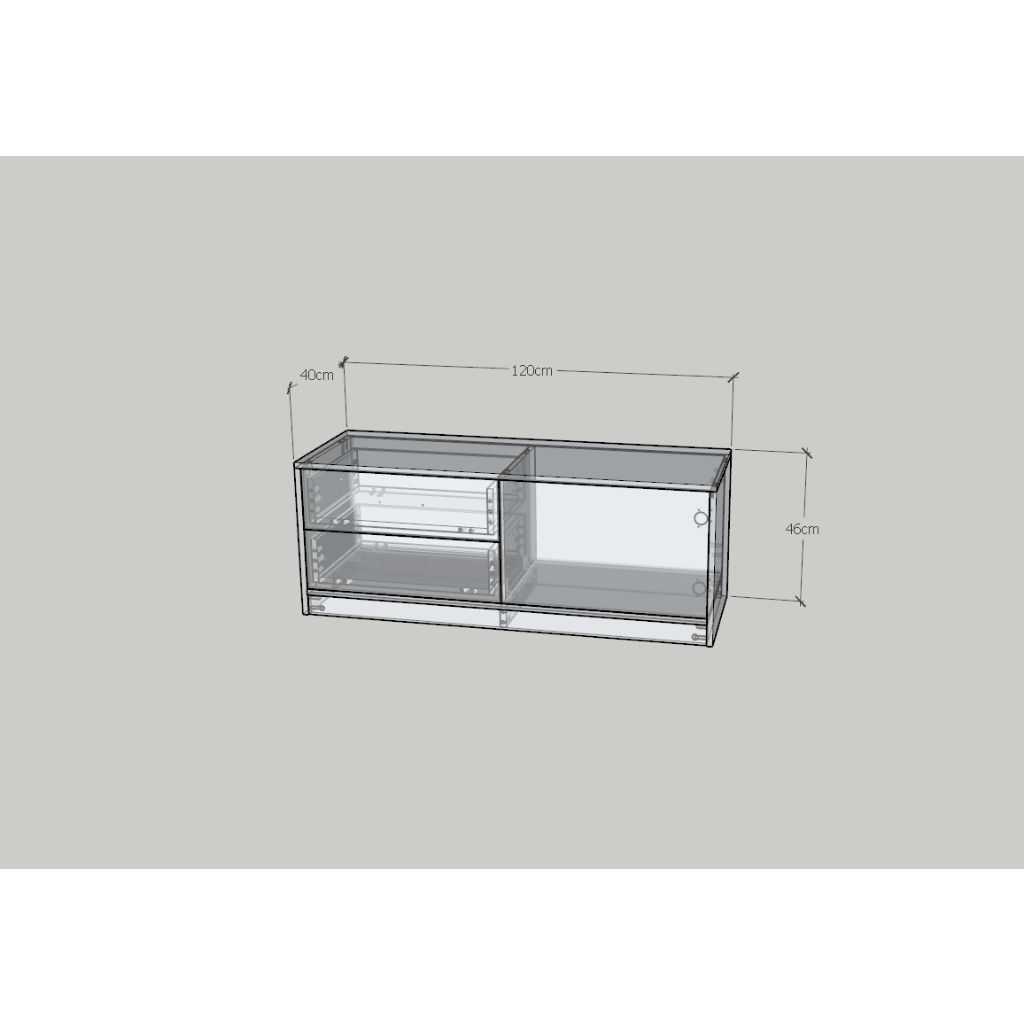  HAPPY FURNITURE , HEINEE - Kệ TV 2 ngăn kéo, KTV_067 , 120cm x 40cm x 46cm DxRxC, sản phẩm phổ thông 