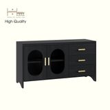  HAPPY FURNITURE , Kệ TV 2 cửa kính 3 ngăn kéo - CHEVY, KTV_077 , 120cm x 40cm x 64cm DxRxC 