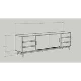  HAPPY FURNITURE , Kệ TV 2 cửa lùa - LUCA , KTV_015 , 220cm x 42cm x 65cm 