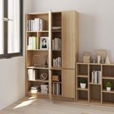  HAPPY FURNITURE , Kệ sách 4 cửa mở - CATY, KSA_085 , 110cm x 28cm x 180cm DxRxC 