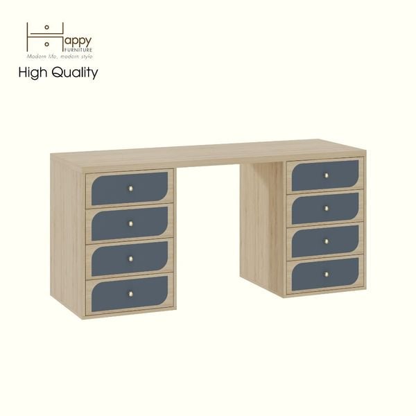 HAPPY FURNITURE , Bàn làm việc 8 ngăn kéo - BANA , BAN_069 , 160cm x 55cm x75cm 