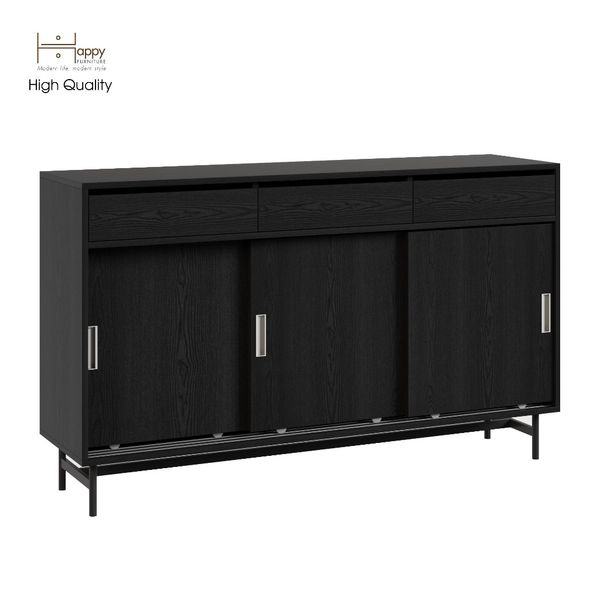  HAPPY FURNITURE , Tủ lưu trữ 3 cửa lùa chân sắt - LILY , TCL_016 , 150cm x 40cm x 90cm 