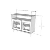  HAPPY FURNITURE , Tủ đựng đồ 2 cánh lùa chân sắt - ROTAN , TCL_033 , 100cm x 34cm x 80cm 