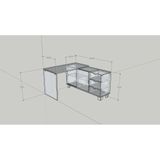  HAPPY FURNITURE , MATTA - Bàn làm việc 5 ngăn kéo 1 cửa mở , BAN_124 , 160cm x 59cm x 75cm DxRxC 