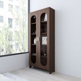  HAPPY FURNITURE , Tủ lưu trữ 2 cửa kính - CHEVY, TLT_049 , 80cm x 28cm x 180cm DxRxC 