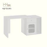  HAPPY FURNITURE , Bàn làm việc 1 ngăn kéo 1 cửa kính - NOAH , BAN_161 , 150cm x 59cm x 75cm DxRxC 