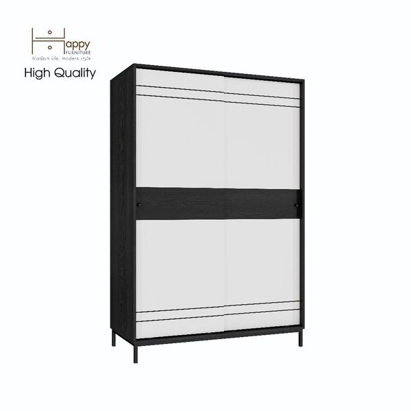  HAPPY FURNITURE , Tủ quần áo 2 cánh lùa chân sắt - TAKO , TCL_035 , 120cm x 54cm x 180cm 