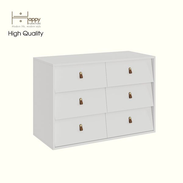  HAPPY FURNITURE , Tủ lưu trữ 6 ngăn kéo - CALYN , THK_314 , 100cm x 45cm x 69cm DxRxC 
