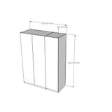  HAPPY FURNITURE , Tủ quần áo 3 cửa mở 1m5x2m - SCANDINA , TCM_089 , 150cm x 60cm x 201cm 