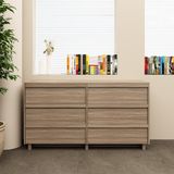  HAPPY FURNITURE , Tủ đựng đồ 6 ngăn kéo - MAVIS , THK_145 , 150cm x 45cm x 82cm 