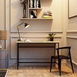  HAPPY FURNITURE , Gỗ tự nhiên , Bàn làm việc chân sắt - YANNA , BAN_099 BAN_100 , 60cm x 75cm, rộng x cao 