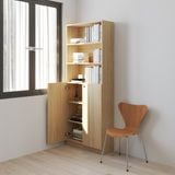  HAPPY FURNITURE , Kệ sách 6 tầng 2 cửa mở - CATY, KSA_076 , 80cm x 28cm x 202cm DxRxC 