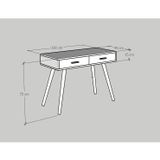  HAPPY FURNITURE , Bàn trang điểm 2 ngăn kéo chân gỗ chéo - OSRI , BAN_004 , 100cm x 45cm x 75cm 