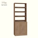  HAPPY FURNITURE , Kệ sách 6 ngăn 2 cánh mở - SCANDINA , KSA_047 , 81cm x 47cm x 212cm 