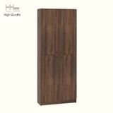  HAPPY FURNITURE , Kệ sách 6 tầng 4 cửa mở - CATY, KSA_078 , 80cm x 30cm x 202cm DxRxC 