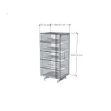  HAPPY FURNITURE , gỗ tự nhiên , Tủ lưu trữ 5 ngăn kéo Chân sắt - JOCASTA , THK_168 , 56cm x 45cm x 116cm 