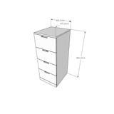  HAPPY FURNITURE , Tủ lưu trữ 4 ngăn kéo - LILY , THK_101 , 40cm x 47cm x 98cm 