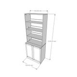  HAPPY FURNITURE , Kệ sách 6 ngăn 2 cánh mở - SCANDINA , KSA_047 , 81cm x 47cm x 212cm 