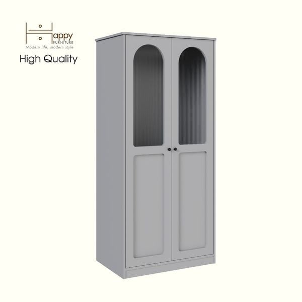  HAPPY FURNITURE , Tủ quần áo cửa kính 2 cửa mở - SISEEL , TCM_185 , 83x54x180cm 