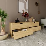  HAPPY FURNITURE , Tủ lưu trữ 4 ngăn kéo - LILY , THK_103 , 160cm x 47cm x 53cm 