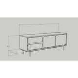  HAPPY FURNITURE ,  Tủ TV 2 cánh mở 2 ngăn kéo chân sắt - SWEETY , KTV_016 , 160cm x 40cm x 56cm 