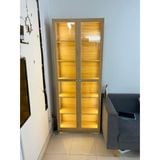  HAPPY FURNITURE , kệ sách 6 tầng cửa kính tích hợp đèn led - CATY , KSA_010_LED , 80cm x 30cm x 202cm 