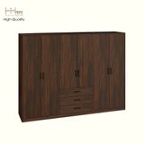  HAPPY FURNITURE , HEINEE - Tủ quần áo 6 cửa mở, TCM_218 , 240cm x 54cm x 180cm DxRxC, sản phẩm phổ thông 