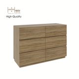  HAPPY FURNITURE , Tủ đựng đồ 6 ngăn kéo - MACRO , THK_038 , 120cm x 47cm x 82cm 