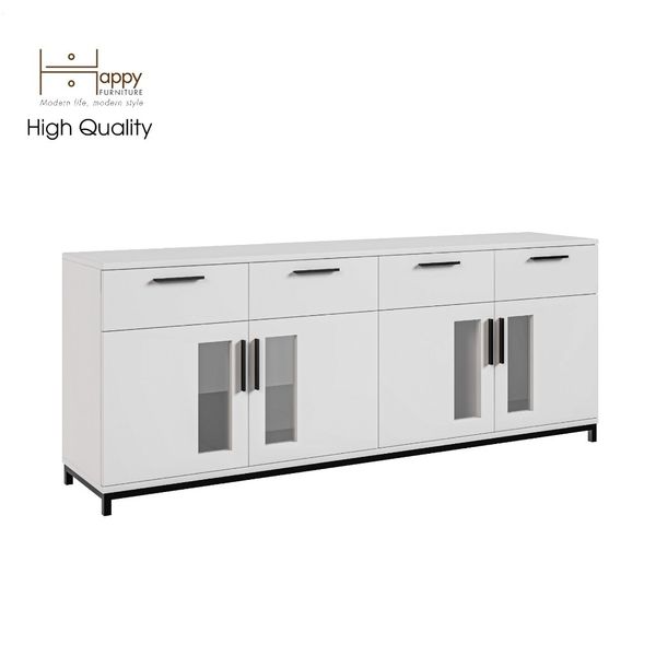  HAPPY FURNITURE , Tủ lưu trữ 4 ngăn kéo 4 cửa mở chân sắt - LOUIS , TCM_031 ,  168cm x 36cm x 66cm 