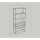  HAPPY FURNITURE , kệ sách 6 tầng - WESLEY , KSA_014 , 80cm x 28cm x 170cm 