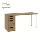  HAPPY FURNITURE , Bàn làm việc chân sắt 1 bên ngăn tủ - LIDA , BAN_020 BAN_021 BAN_022 BAN_023 , 59x72cm , sâu x cao 