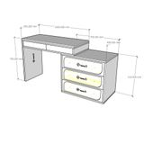  HAPPY FURNITURE , Bàn trang điểm 5 ngăn kéo - BANA , BAN_070 , 148cm x 45cm x75cm 