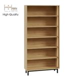  HAPPY FURNITURE  , Kệ sách 6 tầng tích hợp đèn LED chân sắt - CATY , KSA_015_LED , 90cm x 30cm x 180cm 