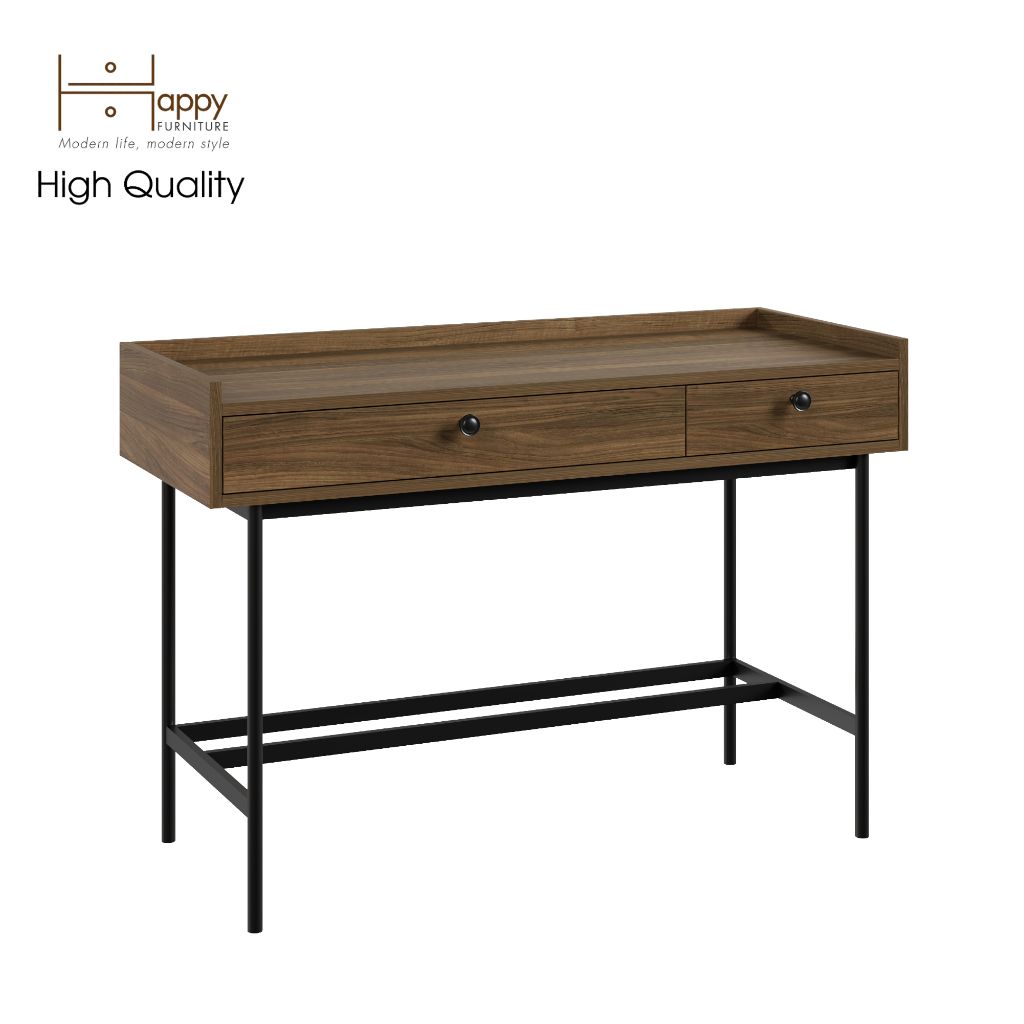  HAPPY FURNITURE , Bàn trang điểm 2 ngăn chân sắt - KINA , BAN_040 , 110cm x 45cm x 75cm 