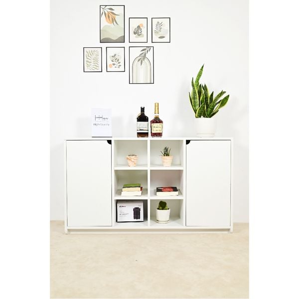  HAPPY FURNITURE , Tủ lưu trữ 2 cửa mở - CIRCLE , TCM_070 , 120cm x 34cm x 70cm 