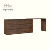  HAPPY FURNITURE , Tủ lưu trữ 6 ngăn kéo kết hợp bàn - VENNI , BAN_119 , 260cm x 48cm x 81cm DxRxC 