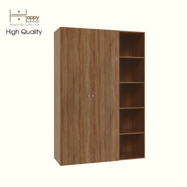  HAPPY FURNITURE , Tủ quần áo 2 cánh mở kết hợp kệ - SCANDINA , TCM_098 , 150cm x 55cm x 220cm 