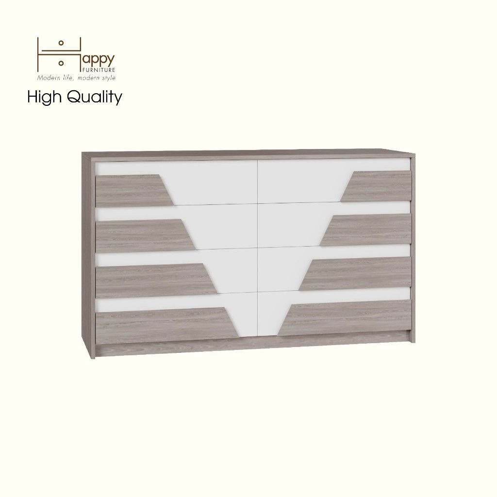  HAPPY FURNITURE , Tủ quần áo 8 ngăn kéo - PONIX , THK_114 , 140cm x 45cm x 82cm 