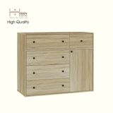  HAPPY FURNITURE , ZACY - Tủ lưu trữ 5 ngăn kéo 1 cửa mở, THK_218 , 100cm x 40cm x 82cm DxRxC, Sản phẩm phổ thông 