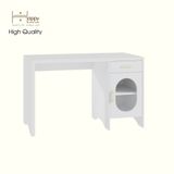  HAPPY FURNITURE , Bàn làm việc 1 ngăn kéo 1 cửa kính - CHEVY, BAN_137 , 120cm x 59cm x 75cm DxRxC 