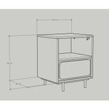  HAPPY FURNITURE , Táp đầu giường 2 ngăn chân sắt - SWEETY , THK_080, 48cm x 40cm x 58cm 