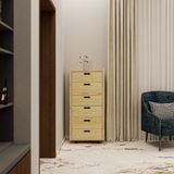  HAPPY FURNITURE , Gỗ tự nhiên , Tủ lưu trữ 6 ngăn kéo gỗ Plywood - GAMOR , THK_205 , 60cm x 40cm x 130cm DxRxC 