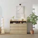  HAPPY FURNITURE , Tủ lưu trữ 6 ngăn kéo - KATE , THK_320 , 120cm x 45cm x 100cm DxRxC 