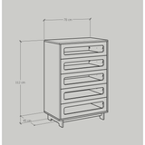  HAPPY FURNITURE , Tủ đựng đồ 5 ngăn kéo - MEYDAN , THK_078 , 78cm x 45cm x 112cm 