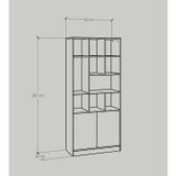  HAPPY FURNITURE , Kệ sách 2 cửa mở - CATY , KSA_025 , 90cm x 39cm x 200cm 