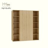  HAPPY FURNITURE , Tủ quần áo 2 cửa mở kết hợp 2 kệ bên - SCANDINA , TCM_100 , 200cm x 55cm x 220cm 