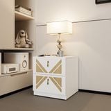  HAPPY FURNITURE , Táp đầu giường 2 ngăn kéo - CHARIS , THK_116 , 42cm x 45cm x 46cm 