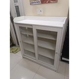  HAPPY FURNITURE , Tủ đựng đồ 2 cánh cửa kính - RUNI , TCL_001 , 105cm x 37cm x 116cm 